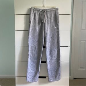 small light gray Nike open bottom sweatpants